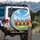 Five Fluffy Yorkshire Terriers Wildflowers Sky - Dog Lover Gift Spare Tire Cover - 3