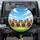 Five Fluffy Yorkshire Terriers Wildflowers Sky - Dog Lover Gift Spare Tire Cover - 1