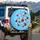 Ladybug Pink Flowers Blue Sky Swirl - Garden Lover Home Decor Gift for Ladybug Lovers Spare Tire Cover - 3