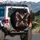 Black Butterfly Rose Ruby Gemstone Cosmic Starburst Fantasy Glam Decor Gift Spare Tire Cover - 3