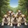 Five English Bulldogs Outdoor Journey Landscape - Dog Lover Gift for Bulldog Enthusiasts Spare Tire Cover - 6