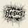 Jesus Black Brush Script Ink Splatter - Faith Lifestyle Gift for Christian Spare Tire Cover - 6