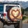 Heart Rose Wreath Monarch Butterflies Sunset Beach - Nature Lover Gift Spare Tire Cover - 3