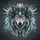 Wolf Head Aquamarine Gemstone Tribal Headdress - Wildlife Lover Gift Spare Tire Cover - 6