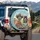 Grinning Zombie Couple Desert Road Trip - Travel Essentials Gift for Road Tripper Spare Tire Cover - 3