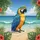 Majestic Blue Macaw Tropical Beach Wildlife Lover Gift Spare Tire Cover - 6
