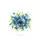 Deep Blue Sky Blue Yellow Teal Green Flowers Blossoms Leaf Shapes - Home Decor Gift Spare Tire Cover - 4