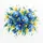 Deep Blue Sky Blue Yellow Teal Green Flowers Blossoms Leaf Shapes - Home Decor Gift Spare Tire Cover - 6