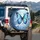 Brilliant Iridescent Blue Morpho Butterfly Diamonds Gemstones - Nature Lover Gift Spare Tire Cover - 3