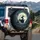 Witch on Broomstick Full Moon Storm Clouds - Halloween Party Fantasy Lover Spare Tire Cover - 3
