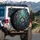 Majestic Indian Peacocks Pink Orange Blossoms Garden - Wildlife Lover Gift Spare Tire Cover - 3