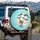 White Goat Wide-Eyed Expression - Farmhouse Decor Gift for Goat Lover Spare Tire Cover - 3
