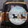 Black White Chestnut Galloping Horses Deep Snow Winter Forest - Wildlife Lover Gift Spare Tire Cover - 5