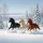 Black White Chestnut Galloping Horses Deep Snow Winter Forest - Wildlife Lover Gift Spare Tire Cover - 6