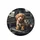 Small Golden-Brown Puppy Bright Eyes Dark Upholstery Interior - Dog Lover Gift Spare Tire Cover - 4