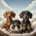 Three Dachshunds Puppy Car Journey Sky Vista - Dachshund Lover Gift Spare Tire Cover - 6