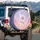 Rose Blossom Crescent Moon Cosmic Dust Star Trails Nebulae - Celestial Home Decor Gift Spare Tire Cover - 3