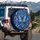 Morpho Blue Butterfly Rococo Floral Swirls - Home Decor Gift for Butterfly Lovers Spare Tire Cover - 3
