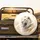 White Lion Head Golden Eyes Flowing Fur Ethereal Gold Swirls - Wildlife Lover Gift Spare Tire Cover - 2