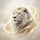 White Lion Head Golden Eyes Flowing Fur Ethereal Gold Swirls - Wildlife Lover Gift Spare Tire Cover - 6