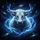 Majestic White Bull Head Lightning Electric Blue Cosmic Nebula - Wildlife Lover Gift Spare Tire Cover - 6