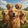 Smiling Golden Retriever Dog Group - Sunny Road Trip Adventure Gift for Dog Lovers Spare Tire Cover - 6