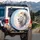 Majestic White Lion Head Magenta Eyes Turquoise Nose Pastel Sky - Wildlife Lover Gift Spare Tire Cover - 3