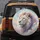 Majestic White Lion Head Magenta Eyes Turquoise Nose Pastel Sky - Wildlife Lover Gift Spare Tire Cover - 5