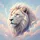 Majestic White Lion Head Magenta Eyes Turquoise Nose Pastel Sky - Wildlife Lover Gift Spare Tire Cover - 6