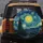Towering Cypress Tree Swirling Sky Glowing Moon Radiant Stars Village Hills - Home Decor Gift Spare Tire Cover - 5