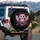 Large-Eyed Owl on Branch Cosmic Bubble Confetti - Fantasy Lover Gift for Owl Lover Spare Tire Cover - 3