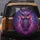 Mismatched Eyes Owl Swirling Feathers Tendrils - Glowing Starry Fantasy Lover Gift Spare Tire Cover - 5