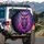 Mismatched Eyes Owl Swirling Feathers Tendrils - Glowing Starry Fantasy Lover Gift Spare Tire Cover - 3