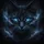 Piercing Luminous Electric Blue Feline Eyes Dark Fur - Wildlife Cat Lover Gift Spare Tire Cover - 6