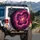 Polished Fuchsia Magenta Royal Purple Agate Cross Section Geode - Geology Lover Gift Spare Tire Cover - 3
