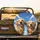 Golden Retrievers Pink Tongue Squinting Blue Sky Cumulus Clouds - Dog Lover Gift Spare Tire Cover - 2