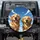 Golden Retrievers Pink Tongue Squinting Blue Sky Cumulus Clouds - Dog Lover Gift Spare Tire Cover - 1