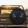Menacing Red Eyes Electric Blue Light Angular Brow Ridges Dark Energy - Car Decor Gift Spare Tire Cover - 2
