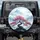 Cherry Blossom Tree Petals Mountain Peaks Full Moon - Scenic Outdoor Lover Gift Spare Tire Cover - 1