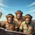 Chimpanzees Orange Sunglasses Tropical Shirts - Summer Road Trip Gift Spare Tire Cover - 6