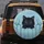 Black Cat Peeking Rustic Wooden Fence - Cat Lover Home Decor Gift Spare Tire Cover - 5