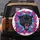 Roaring Black Panther Head Yellow Eyes Pink Tongue Silver Earring - Wildlife Lover Gift Spare Tire Cover - 5