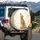 Golden Wolf Howling Celestial Moon - Wildlife Lover Gift Spare Tire Cover - 3