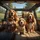 Four Bloodhound Dogs Driving Country Road Trip - Vehicle Accessory for Dog Lovers Spare Tire Cover - 6