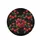 Botanical Red Cherry Clusters Green Leaves Black Field - Everyday Display Spare Tire Cover - 4