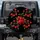 Botanical Red Cherry Clusters Green Leaves Black Field - Everyday Display Spare Tire Cover - 1