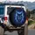 Snarling Alpha Wolf Head Glowing Eyes Electric Lightning Mist - Wildlife Lover Gift Spare Tire Cover - 3