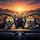 Shiba Inu Dogs Driving Car Sunset Mountain Road - Adventure Travel Gift Spare Tire Cover - 6