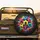 Multiple Soccer Balls Paint Splatters Grunge Textures Black Background - Sports Fan Gift Spare Tire Cover - 2