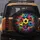 Multiple Soccer Balls Paint Splatters Grunge Textures Black Background - Sports Fan Gift Spare Tire Cover - 5